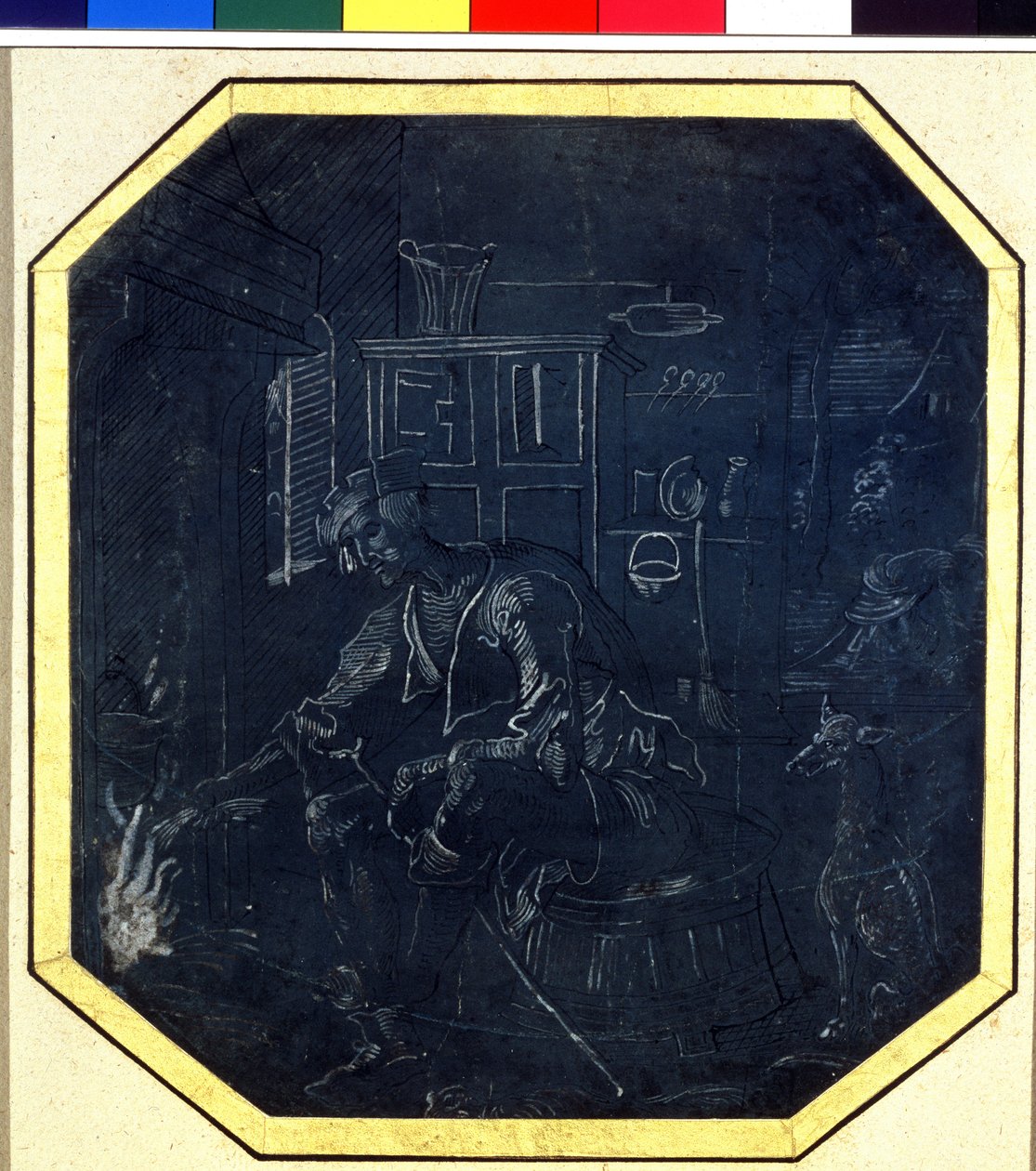 Vertaus tuhlaajapojasta: nuori poika ennen tulipaloa. Antwerpenin mestarin piirustus (toiminut noin 1520), 1500-luvun alku. Pushkin-museo, Moskova tekijältä Master Antwerp