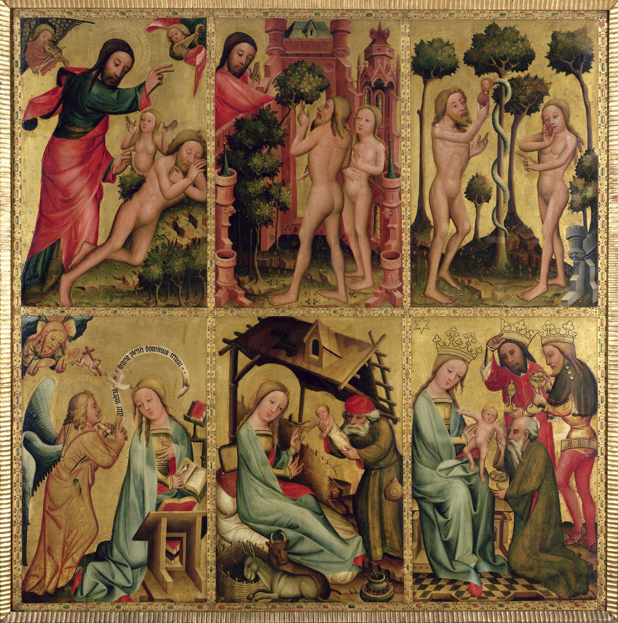 Hampurin Pyhän Pietarin alttarin oikea sisäsiipi, Grabowerin alttari, 1383 (tempera paneelissa) tekijältä Master Bertram of Minden