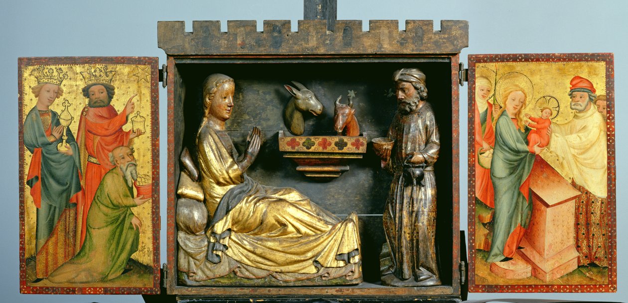 Harvesterialttari, n. 1410 (tempera tammen päällä) (katso myös 145254 ja 145255) tekijältä Master Bertram of Minden