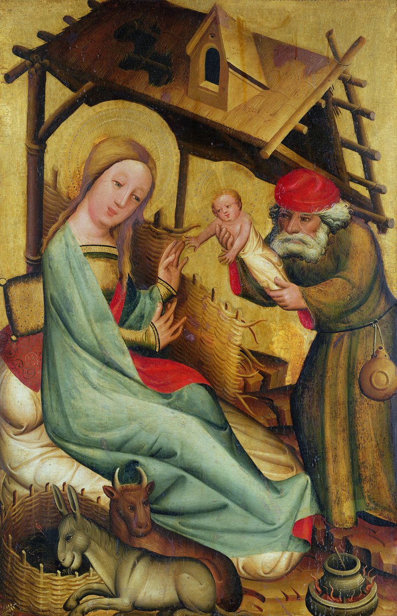 Syntymä Pyhän Pietarin alttarilta Hamburgissa, Grabowerin alttari, 1383 (tempera paneelissa) tekijältä Master Bertram of Minden