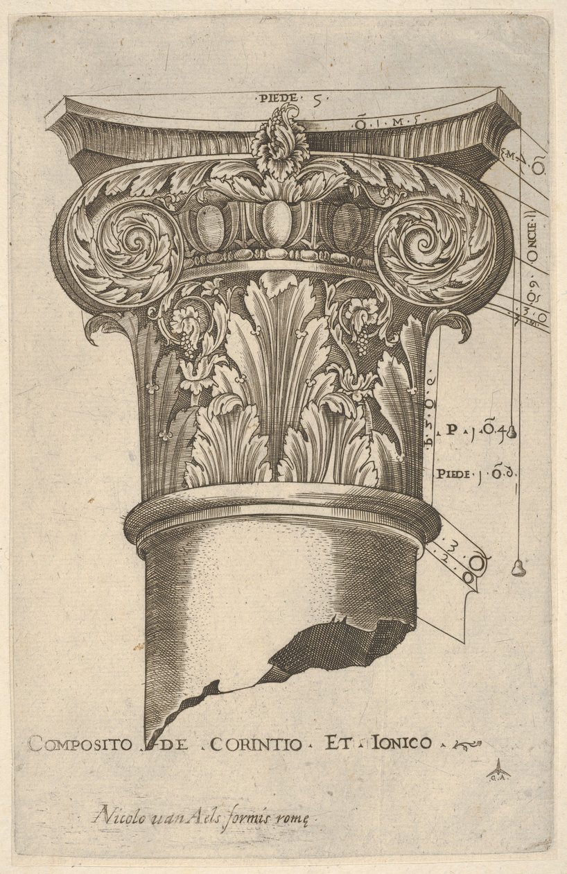 Yhdistelmäpääoma mitoineen, n. 1537. tekijältä Master GA