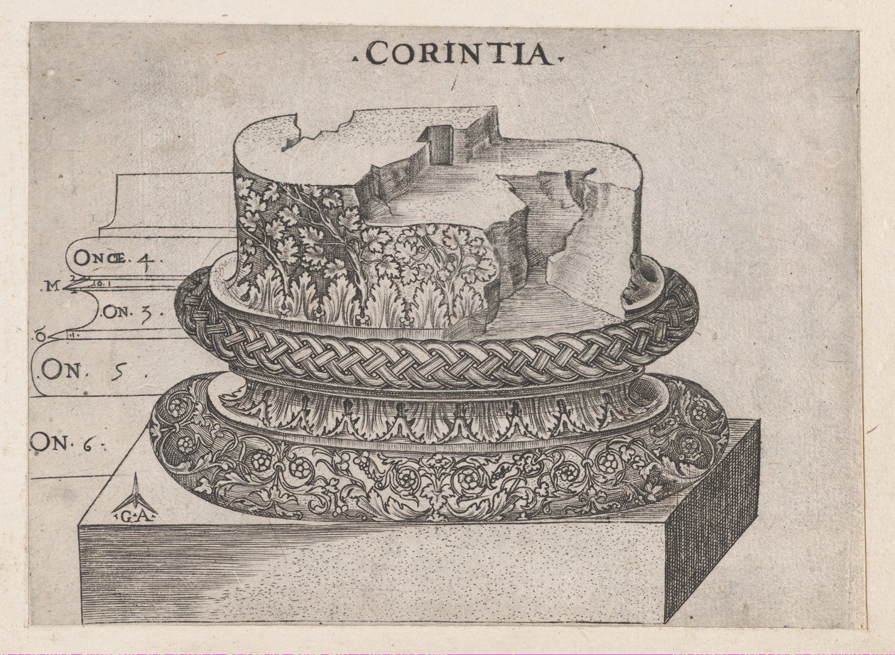 Rooman loiston peili: Korintin pohja, n. 1537, n. 1537 tekijältä Master GA