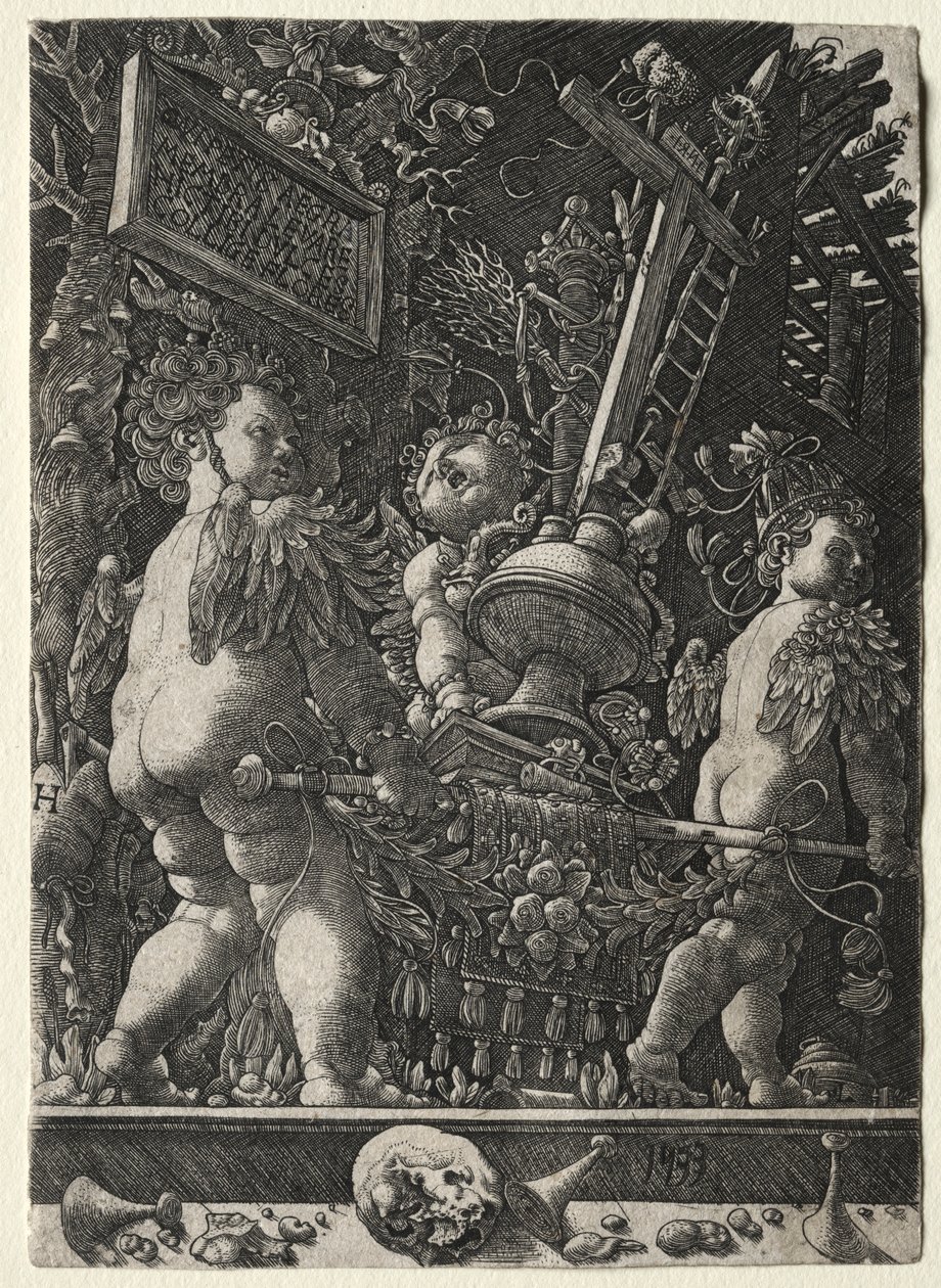 Àngels portant els emblemes de la passió, 1533. finlandès tekijältä Master H. L.