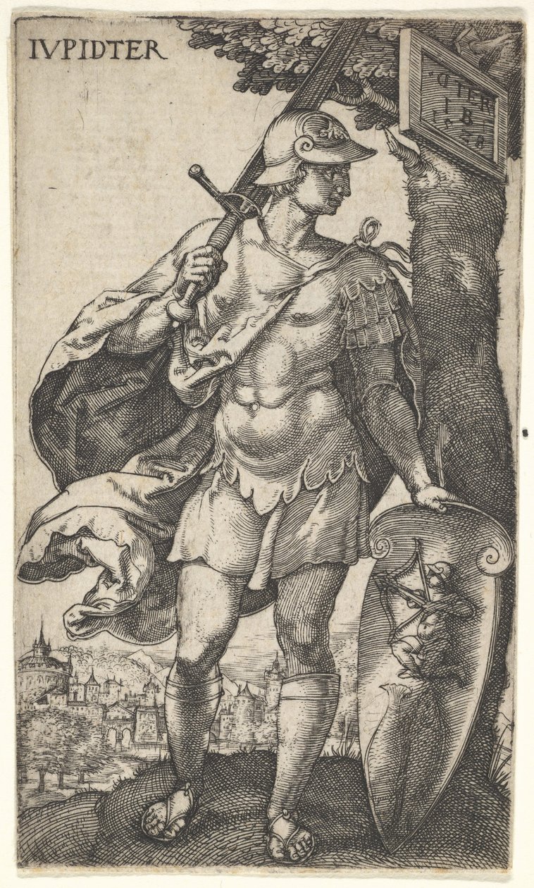 Jupiter teoksesta The Gods Who Presid Over the Planets, 1528. tekijältä Master I.B.
