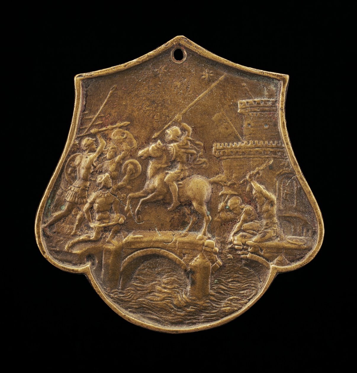 Horatius Cocles puolustamassa siltaa, 1400-luvun toinen puoli. tekijältä Master IO.FF.