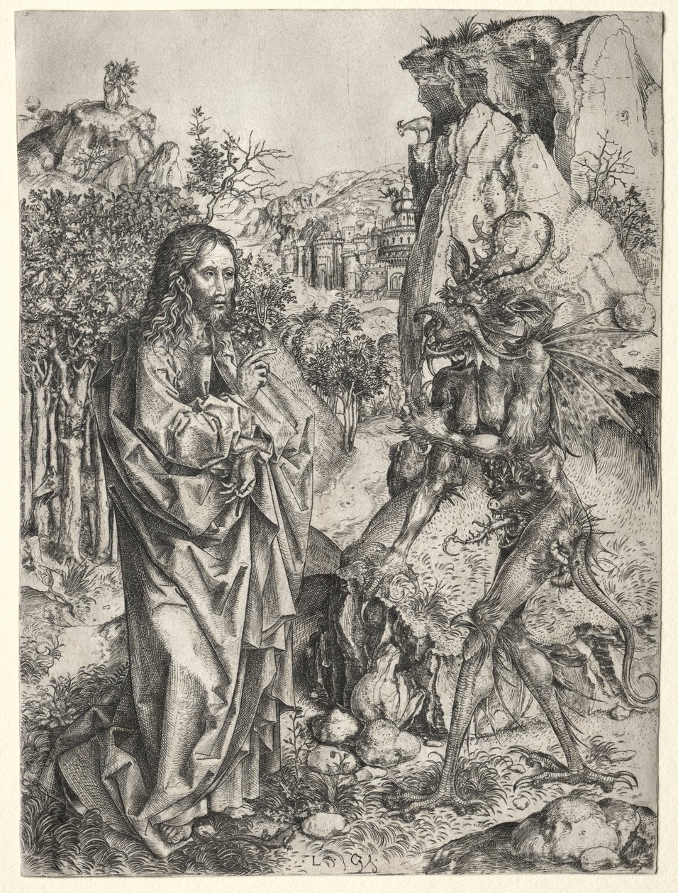 Kristuksen kiusaus, 1400-luku. tekijältä Master L Cz