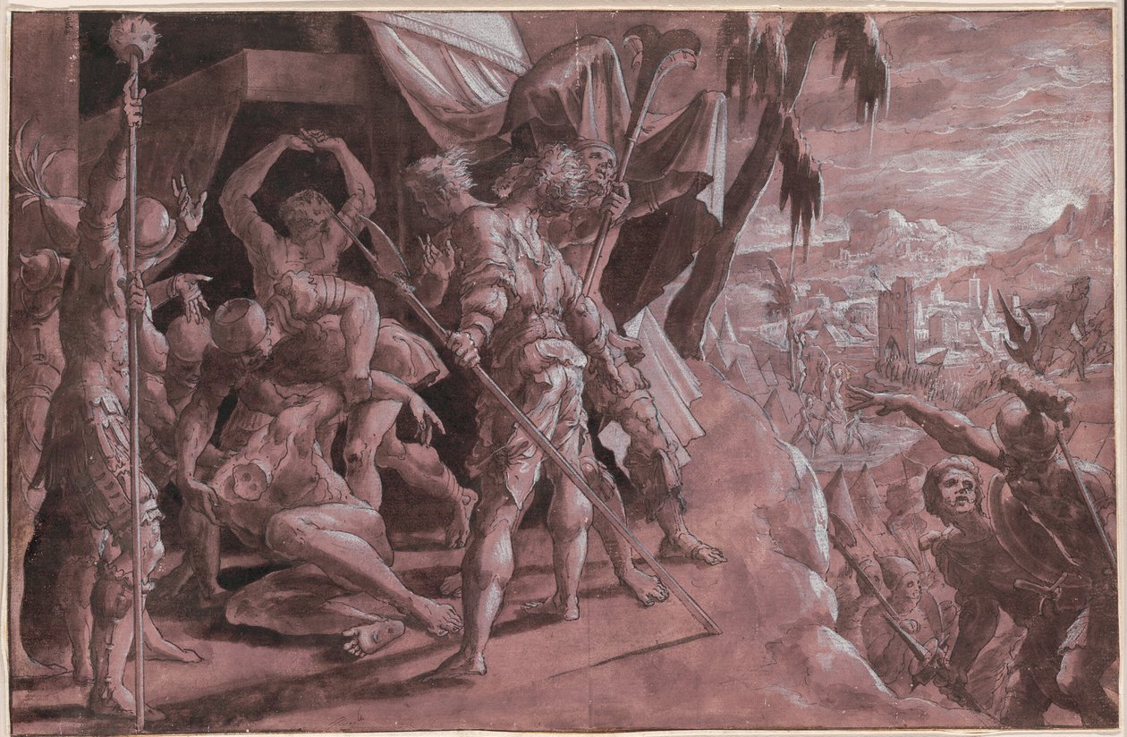 Sotilaat löytävät Holofernesin ruumiin tekijältä Master Of The Liechtenstein Adoration