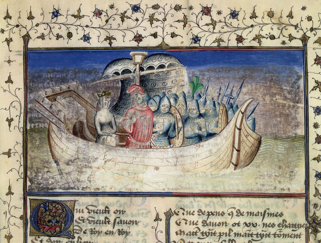 Brutus troijalainen purjehtii Britanniaan, Geoffrey of Monmouth (1100-54) Britannian kuningasten historiasta tekijältä Master Wistace