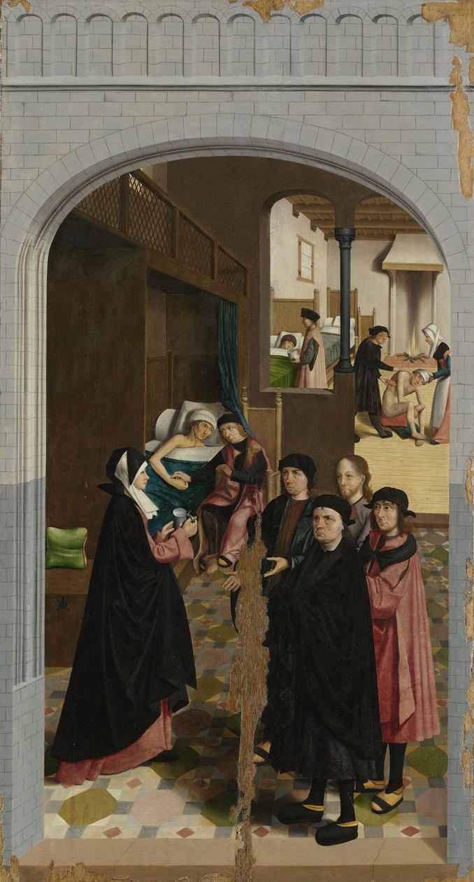 Armon seitsemän tekoa: Sairaiden lohdutus, 1504 tekijältä Master of Alkmaar