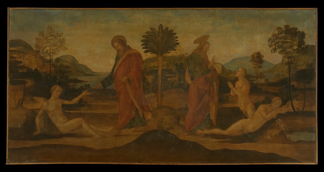Aadamin ja Eevan luominen tekijältä Master of Apollo and Daphne