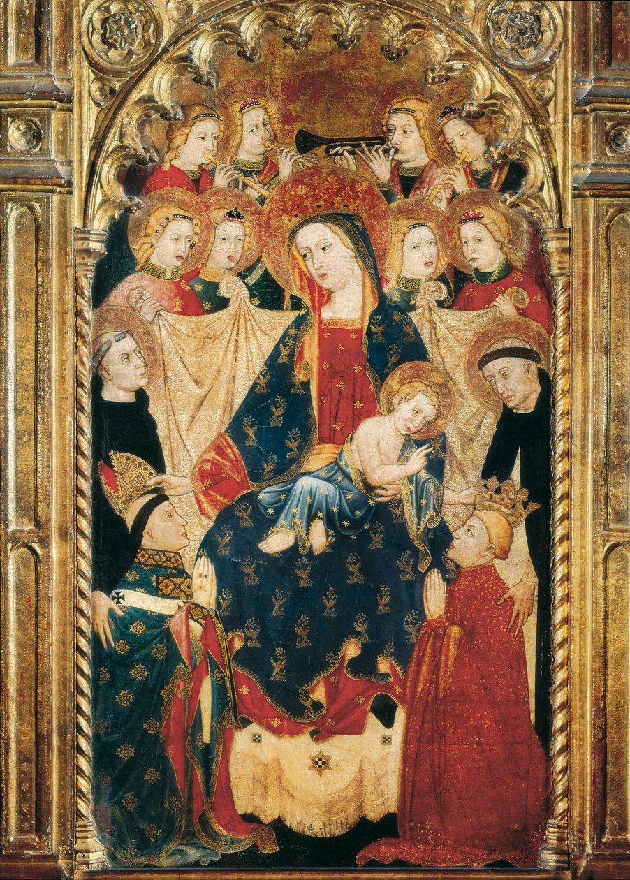 Arkkipiispa Don Sancho Rojasin Neitsyt alttaritaulu (14-1400-luku) Yksityiskohta. tekijältä Master of Archbishop Don Sancho Rojas