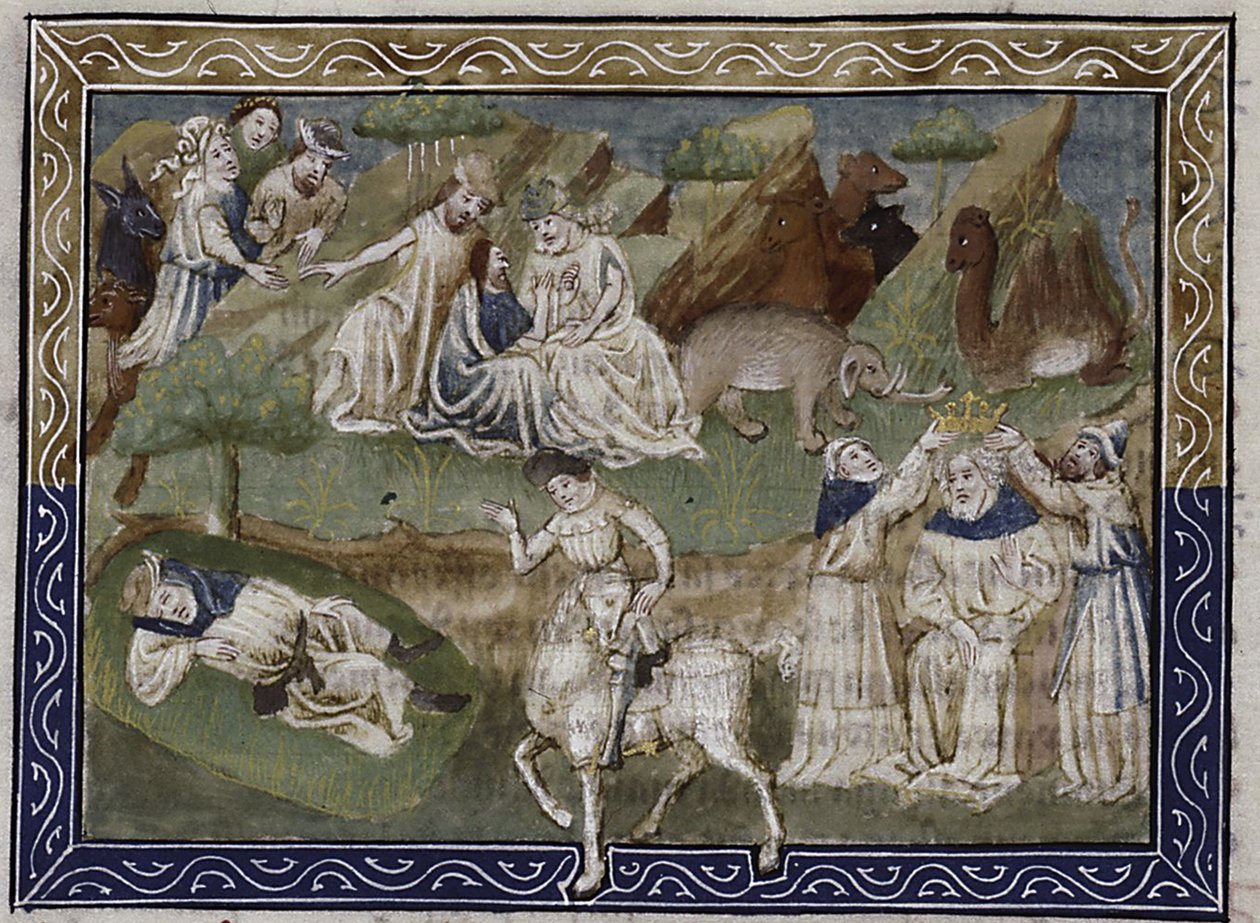 Unelmanäky Tšingis-kaanista Tekijä: Jean Hayton, idän maan tarinoiden kukka, n. 1410 tekijältä Master of Berry Apocalypse