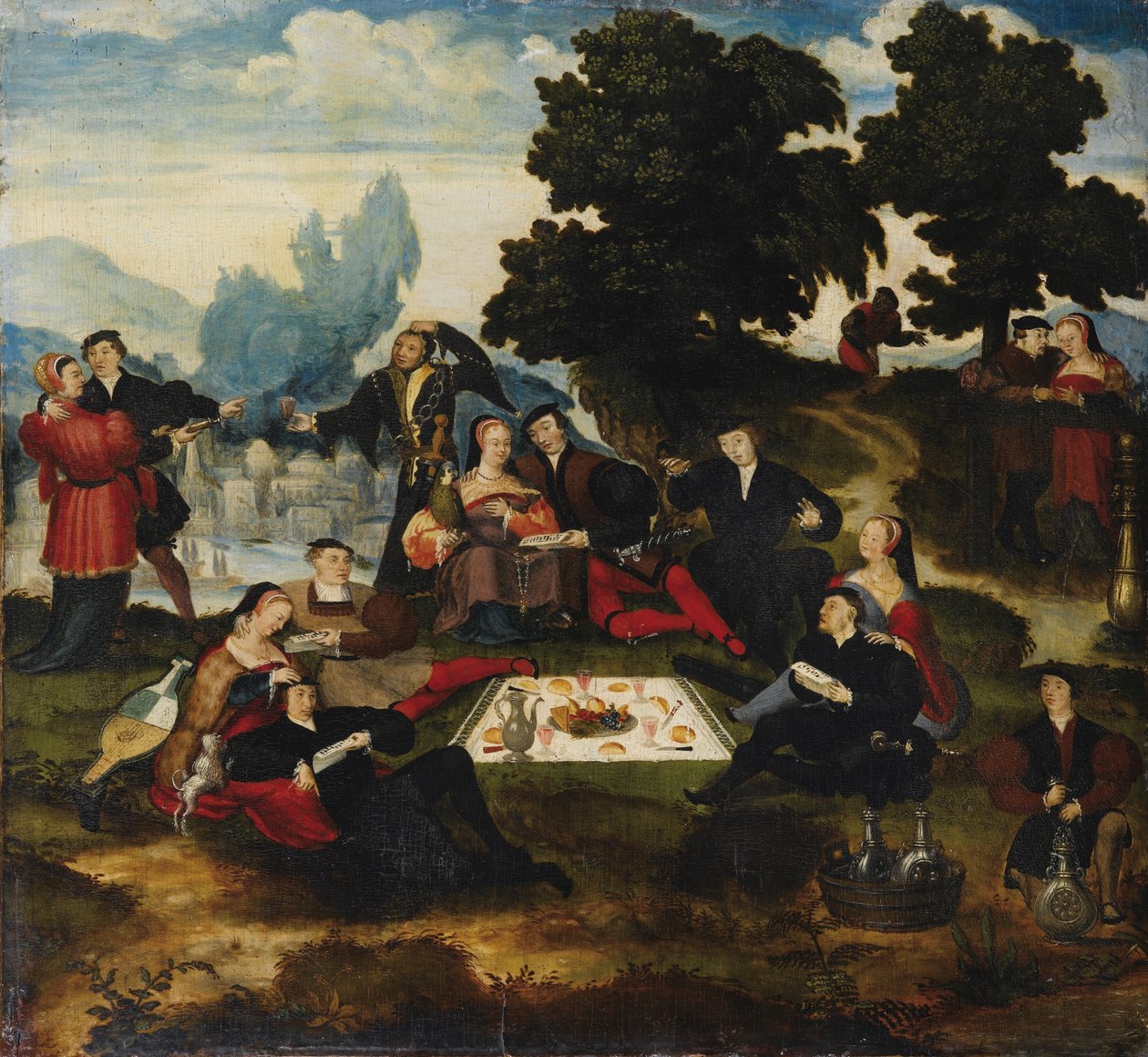 Lounas ruoholla, noin 1535-1540 tekijältä Master of Brunswick,