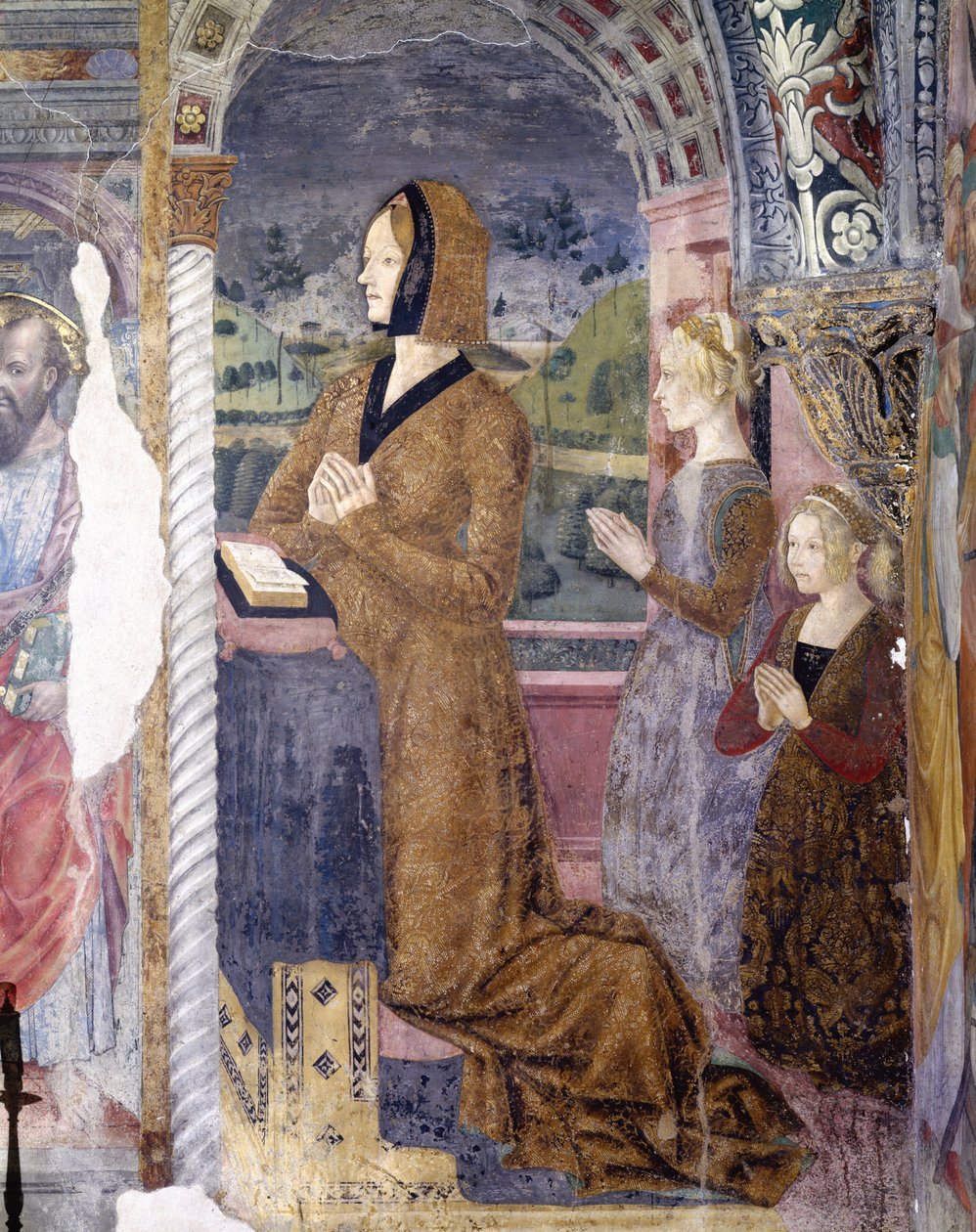 Italia, Piemonten alue, Serralunga di Crea, fresko Santa Maria Assuntan basilikan kappelissa tekijältä Master of Crea