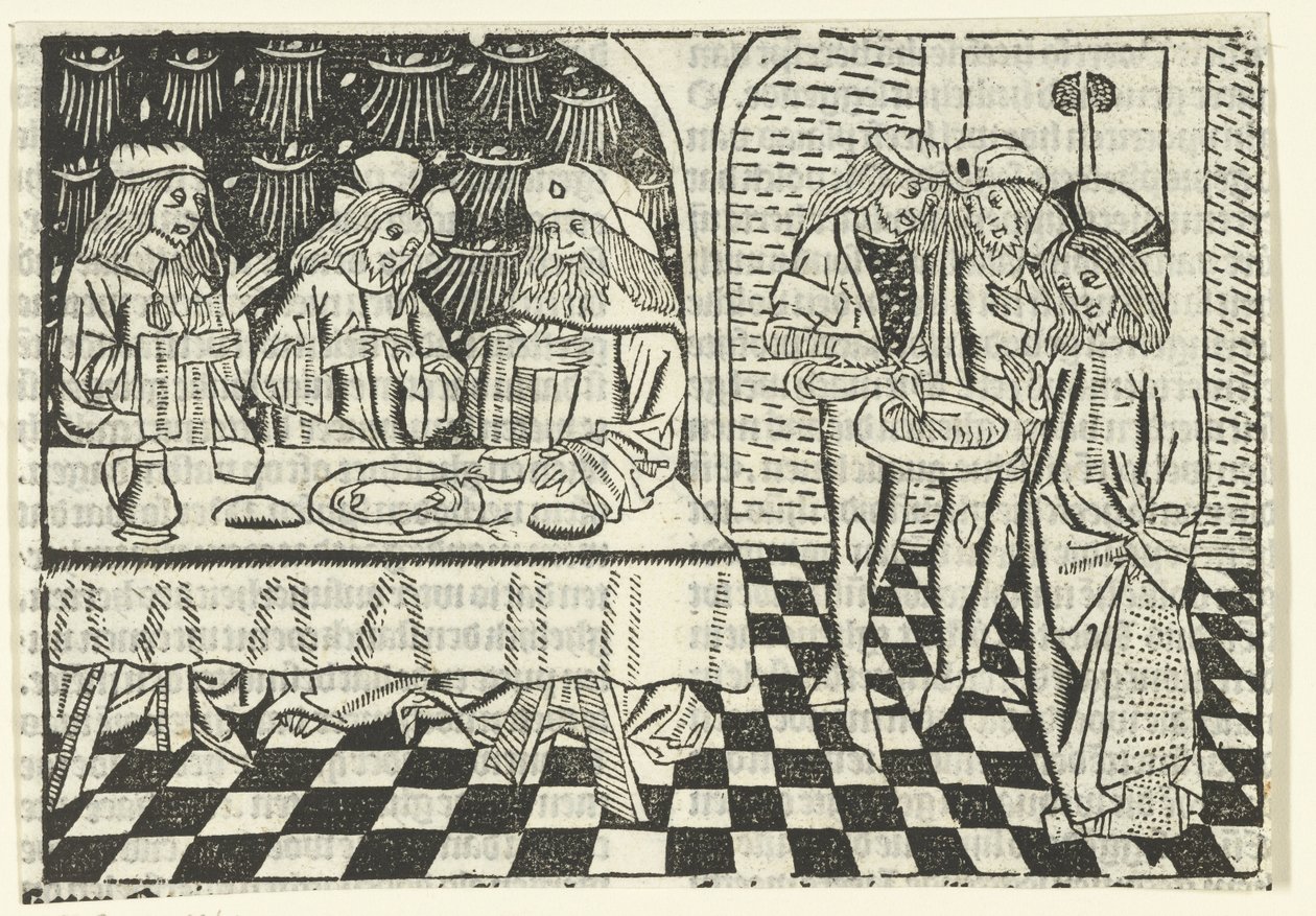 Ateria fariseusten kanssa tekijältä Master of Delft (attributed to)