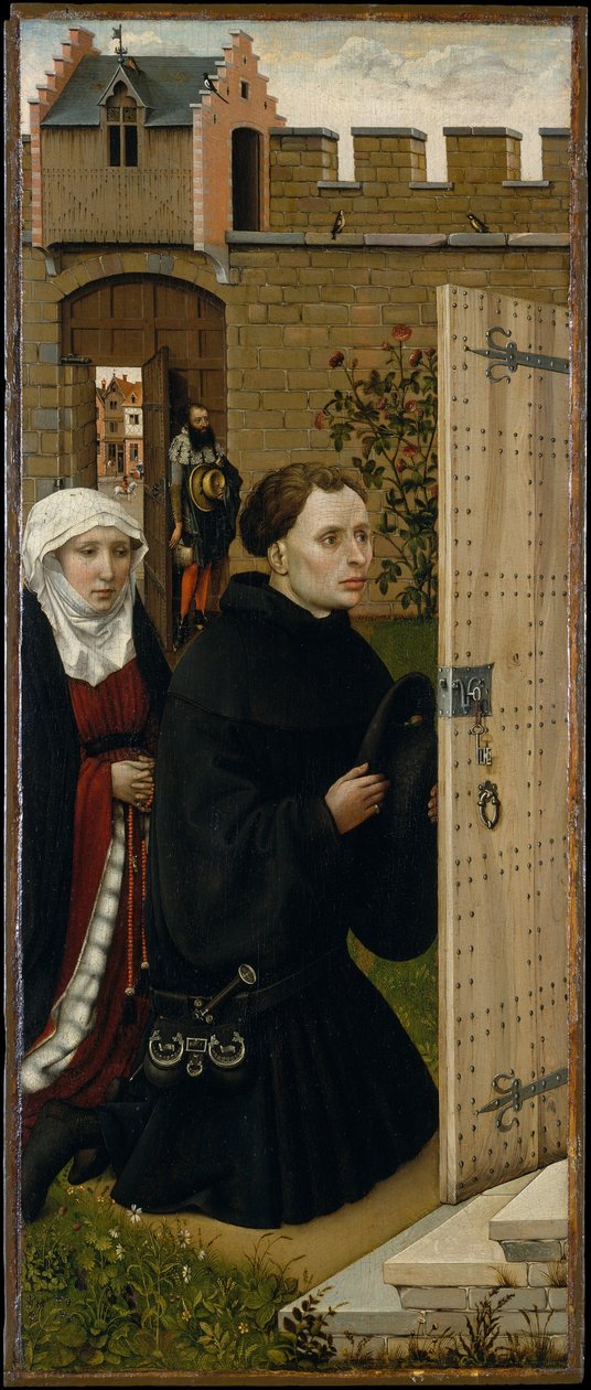 Marian ilmestys-triptyykki (Meroden alttaritaulu), noin 1427-32 (öljy tammelle). tekijältä Master of Flémalle