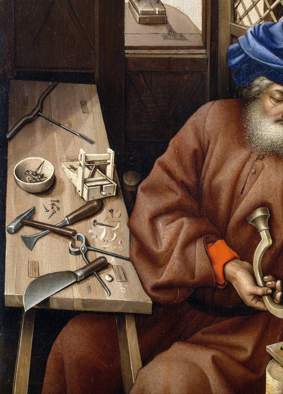 Marian ilmestys-triptyykki (Meroden alttaritaulu), noin 1427-32 (öljy tammelle). tekijältä Master of Flémalle