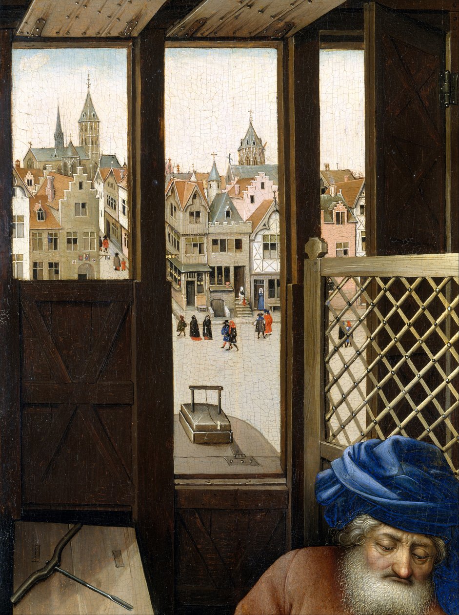 Marian ilmestys-triptyykki (Meroden alttaritaulu), noin 1427-32 (öljy tammelle). tekijältä Master of Flémalle