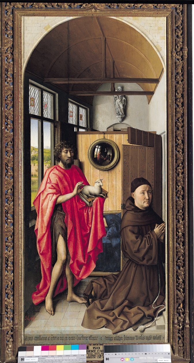 Pyhä Johannes Kastaja ja lahjoittaja, Heinrich Von Werl Werlin alttaritaulusta, 1438 (katso myös 161980) tekijältä Master of Flémalle