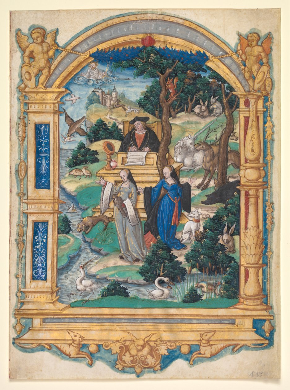 Frontispiece-miniatyyri Guillaume Crétinin runon käsikirjoituksesta…, n. 1537-1540. tekijältä Master of Francis I