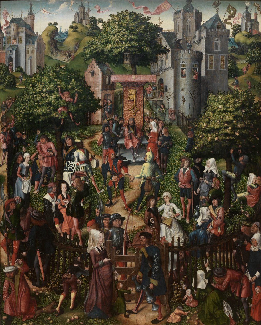 Jousimiesten festivaali (öljy paneelissa) tekijältä Master of Frankfurt