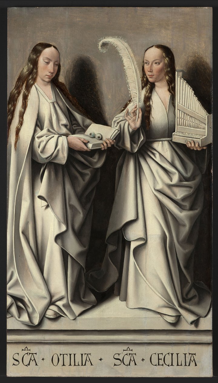 Pyhät Ottilia ja Cecilia Pyhän Annan alttaritaulu, n. 1503-1506 tekijältä Master of Frankfurt