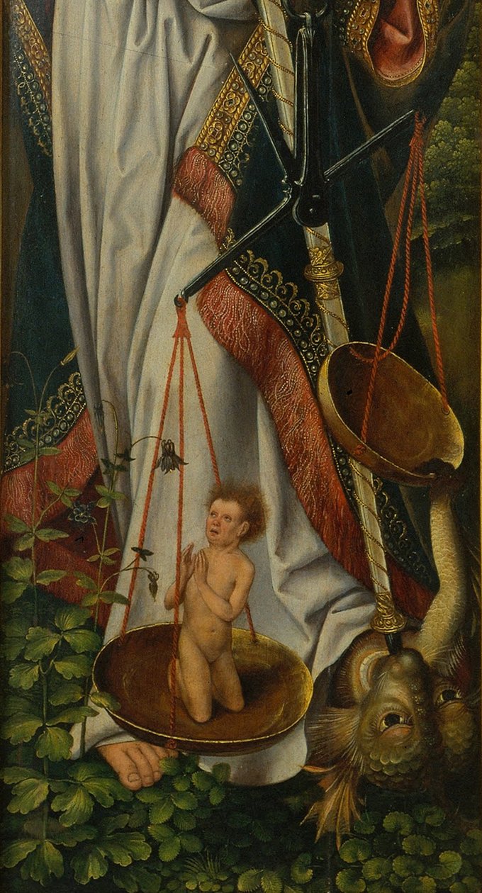 Kristuksen kasteen triptyykki Yksityiskohta tekijältä Master of Frankfurt