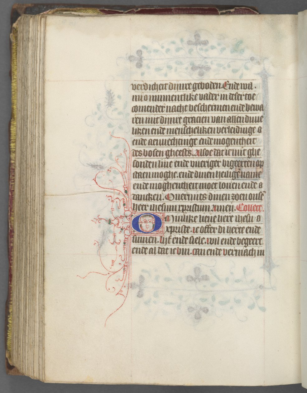 Tuntikirja Utrechtin käyttö: fol. 157v, teksti, c. 1460-1465. tekijältä Master of Gijsbrecht van Brederode