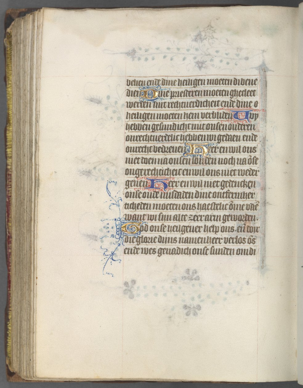 Tuntikirja Utrechtin käyttö: fol. 174v, teksti, c. 1460-1465. tekijältä Master of Gijsbrecht van Brederode