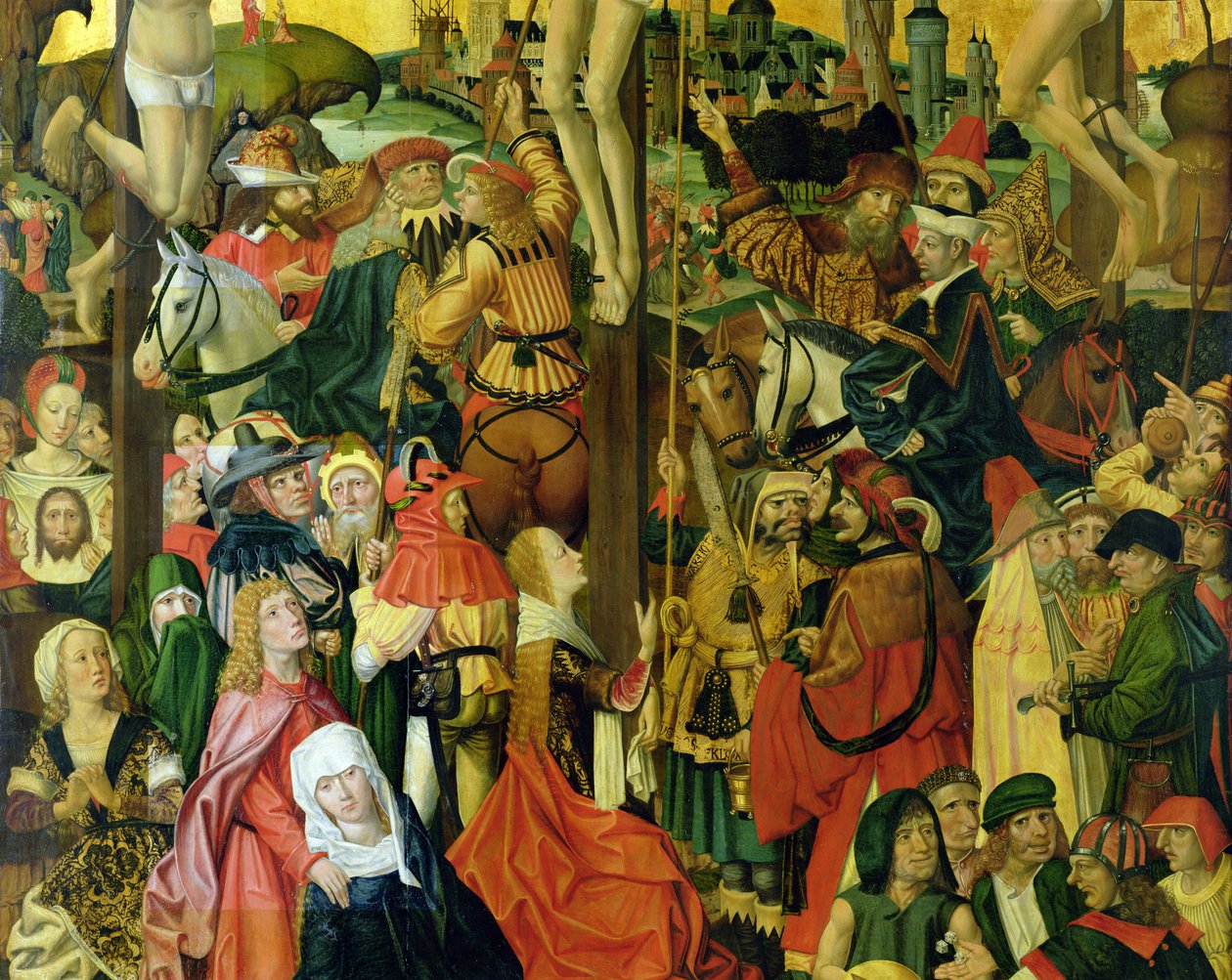 Ristiinnaulitseminen, n. 1500 (yksityiskohta 148971) tekijältä Master of Hamburg