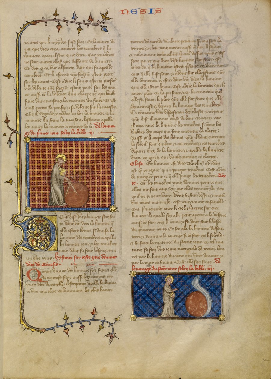 Maailman luominen; Taivaan luominen. tekijältä Master of Jean de Mandeville