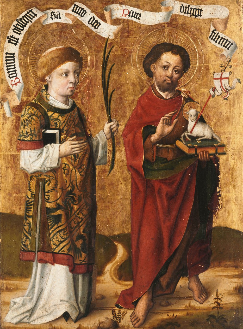 Pyhät Stefanus ja Johannes Kastaja tekijältä Master of Liesborn
