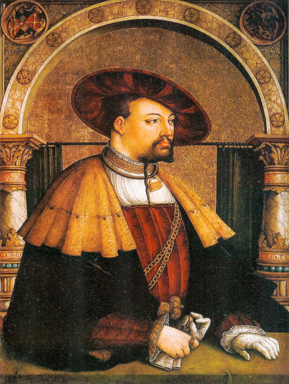 Saksa: Eitelfriedrich III von Zollernin muotokuva Eitelfriedrich III von Zollernin muotokuva (1561) tekijältä Master of Messkirch