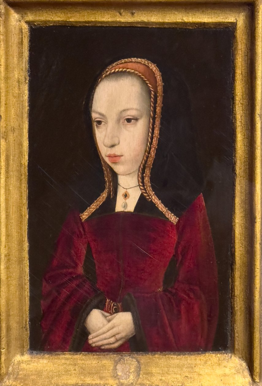 Muotokuva nuoresta Margareta Itävallan Margitista, noin 1496 (öljy puulle). tekijältä Master of Princely Portraits
