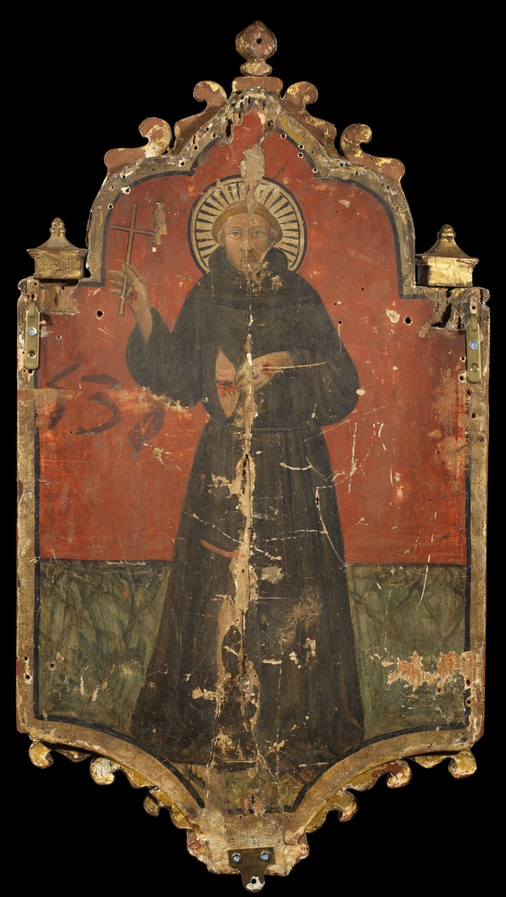 Pyhä Franciscus (verso), n. 1400 (tempera paneelissa) tekijältä Master of Roncaiette (attr. to)