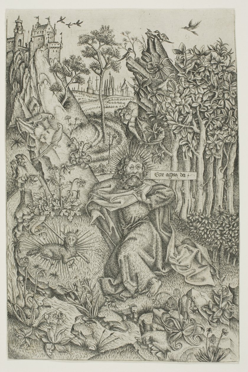 Pyhä Johannes Kastaja erämaassa tekijältä Master of Saint John the Baptist
