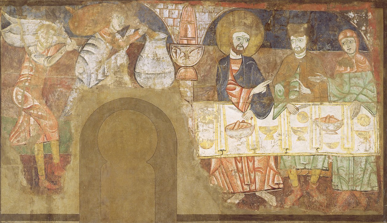 Avioliitto Canassa, n. 1150 (kankaalle asennettu fresko) tekijältä Master of San Baudelio de Berlanga