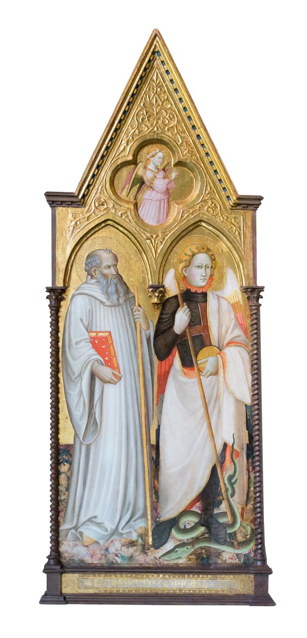 Pyhä Benedictus ja arkkienkeli Mikael tekijältä Master of San Davino