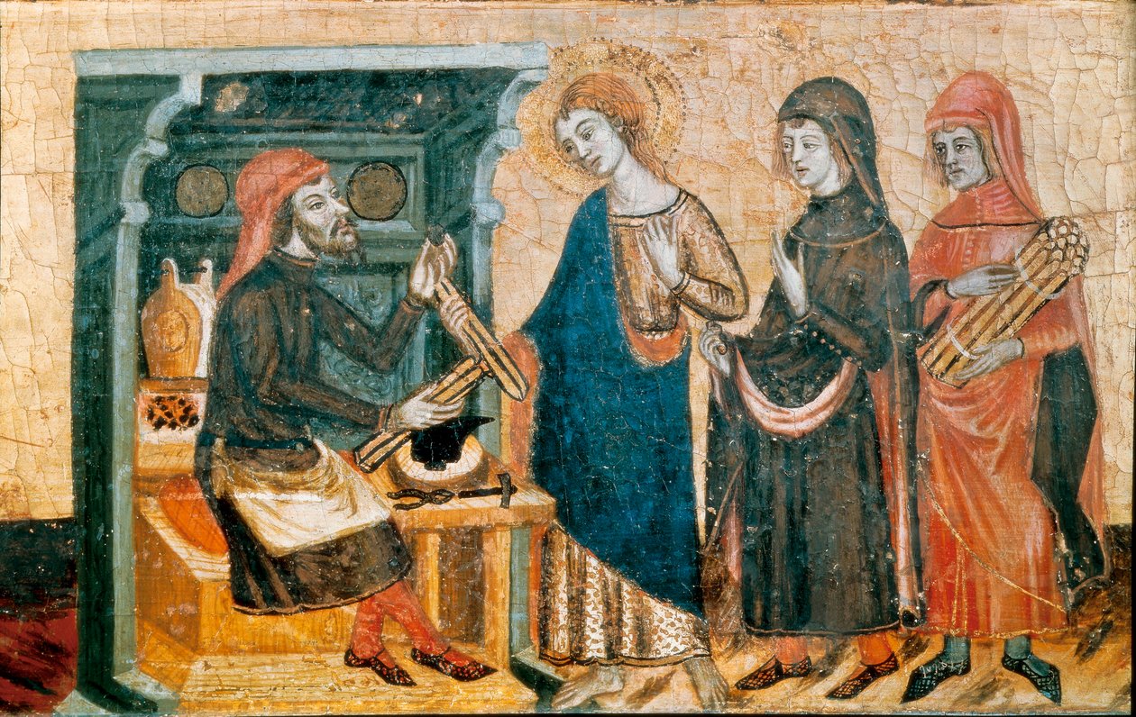 Pyhän alttaritaulu Johannes, Santa Coloma de Queraltin mestari, n. 1356 (tempera ja kultalehti puussa) tekijältä Master of Santa Coloma de Queralt