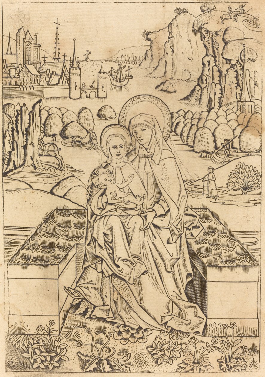 Madonna ja lapsi Pyhän Annan kanssa tekijältä Master of St. Sebastian