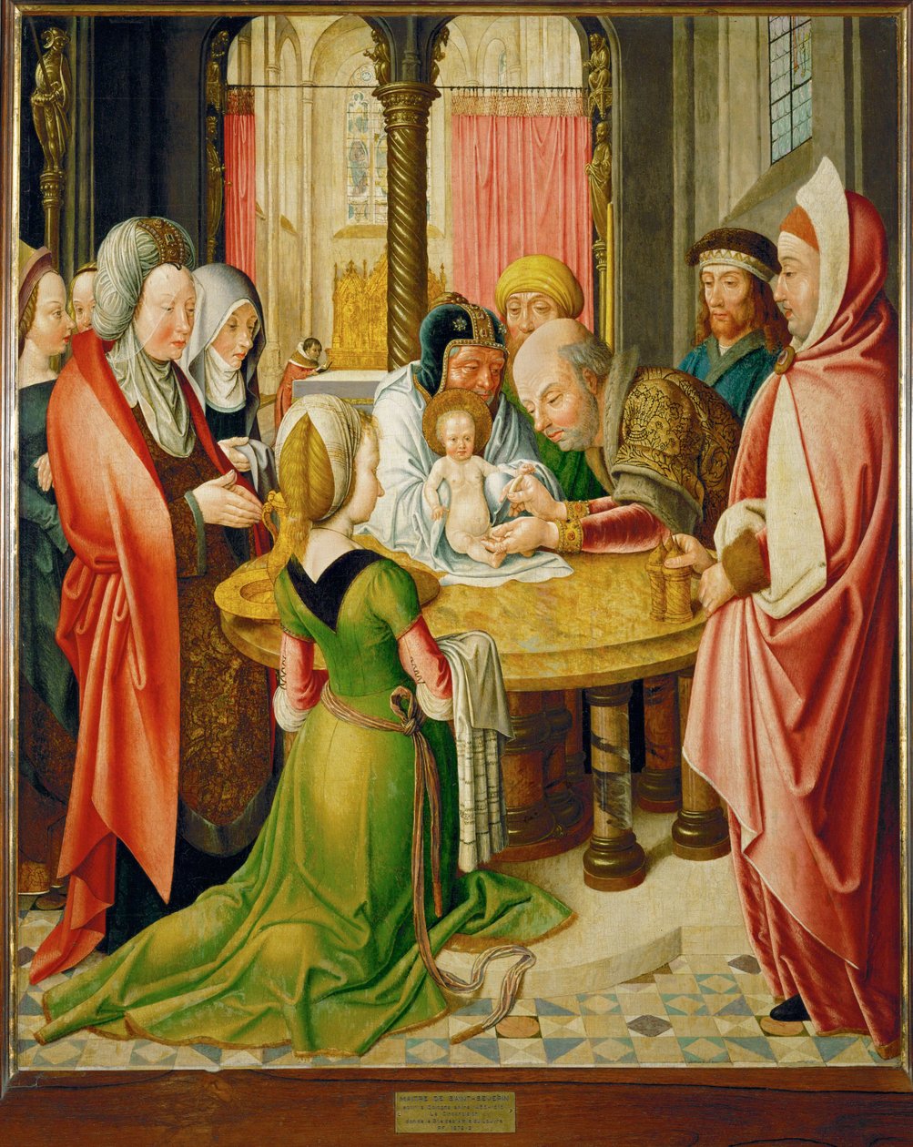 Ympärileikkaus, yksi kahdesta alttarin paneelista ... tekijältä Master of St. Severin