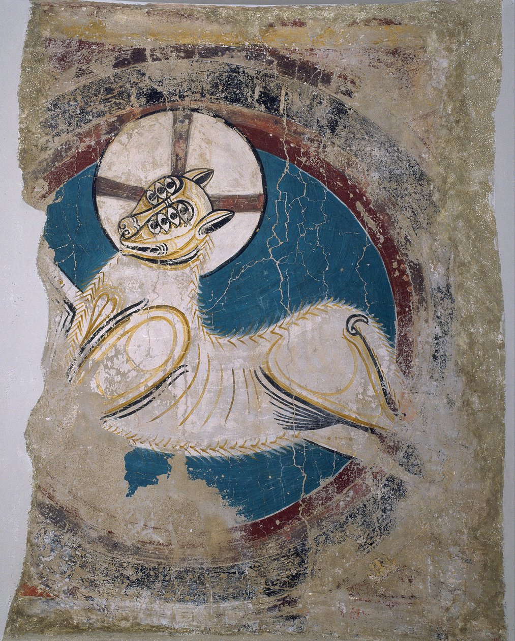 Apokalyptinen lammas (Sant Climent de Tauellilta) - Tahullin mestari (Sant Climent de Tauellin mestari) (aktiivinen 1100-luku) - noin 1123 - Fresko - 146x113 - Museu Nacional d
