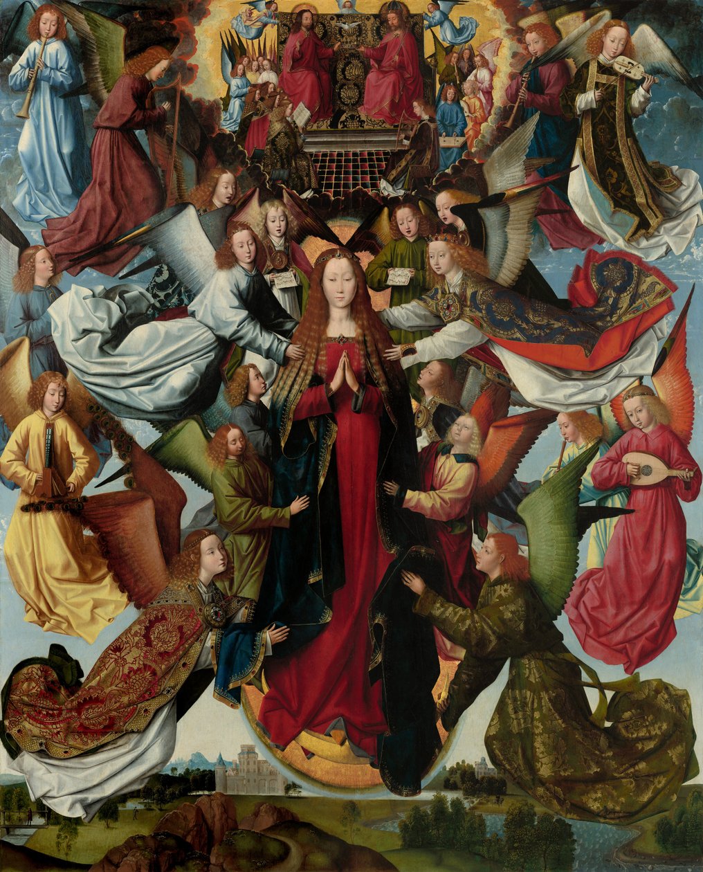 Maria, taivaan kuningatar, n. 14851500. tekijältä Master of The Legend of St. Lucy