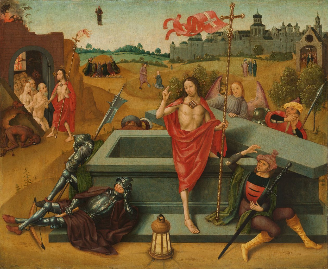 Kristuksen ylösnousemus, n. 1485-1500 (öljy paneelissa) tekijältä Master of the Amsterdam Death of the Virgin