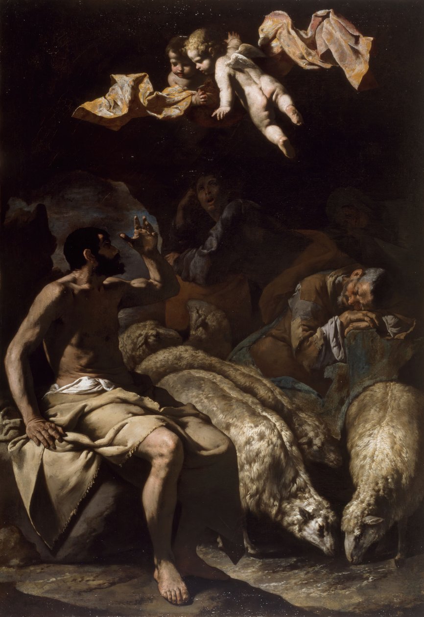 Enkeli ilmestyy paimenille, 1600-50. tekijältä Master of the Annunciation to the Shepherds