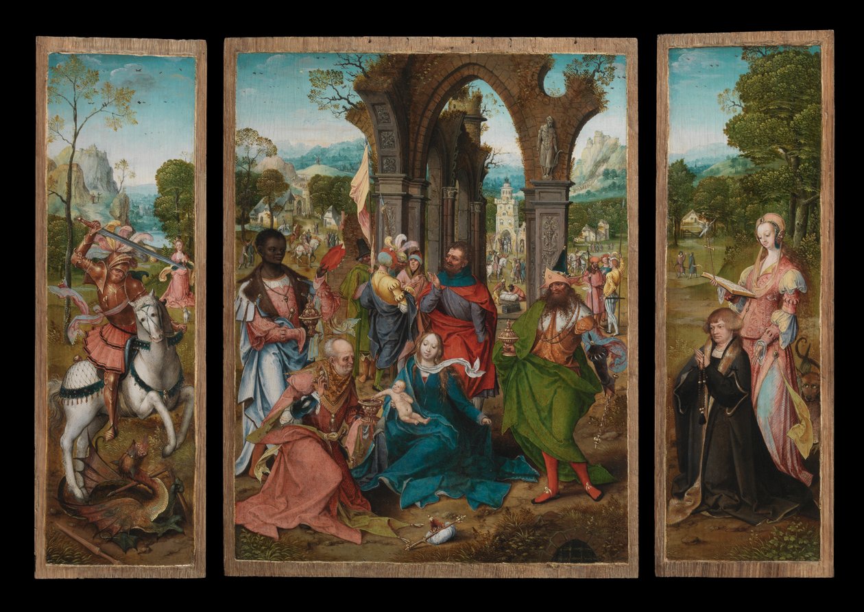 Adoration of the Magi, n.1519 (öljy paneelille) tekijältä Master of the Antwerp Adoration
