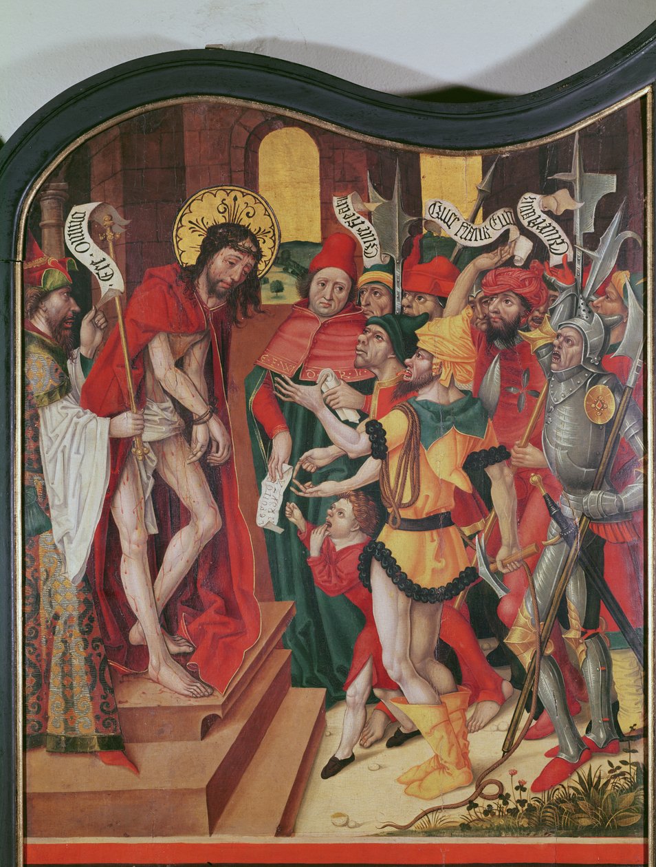 Ecce Homo, Passion-alttaritaulun oikeanpuoleisen sisäpaneelin yläosa tekijältä Master of the Baden Carnation