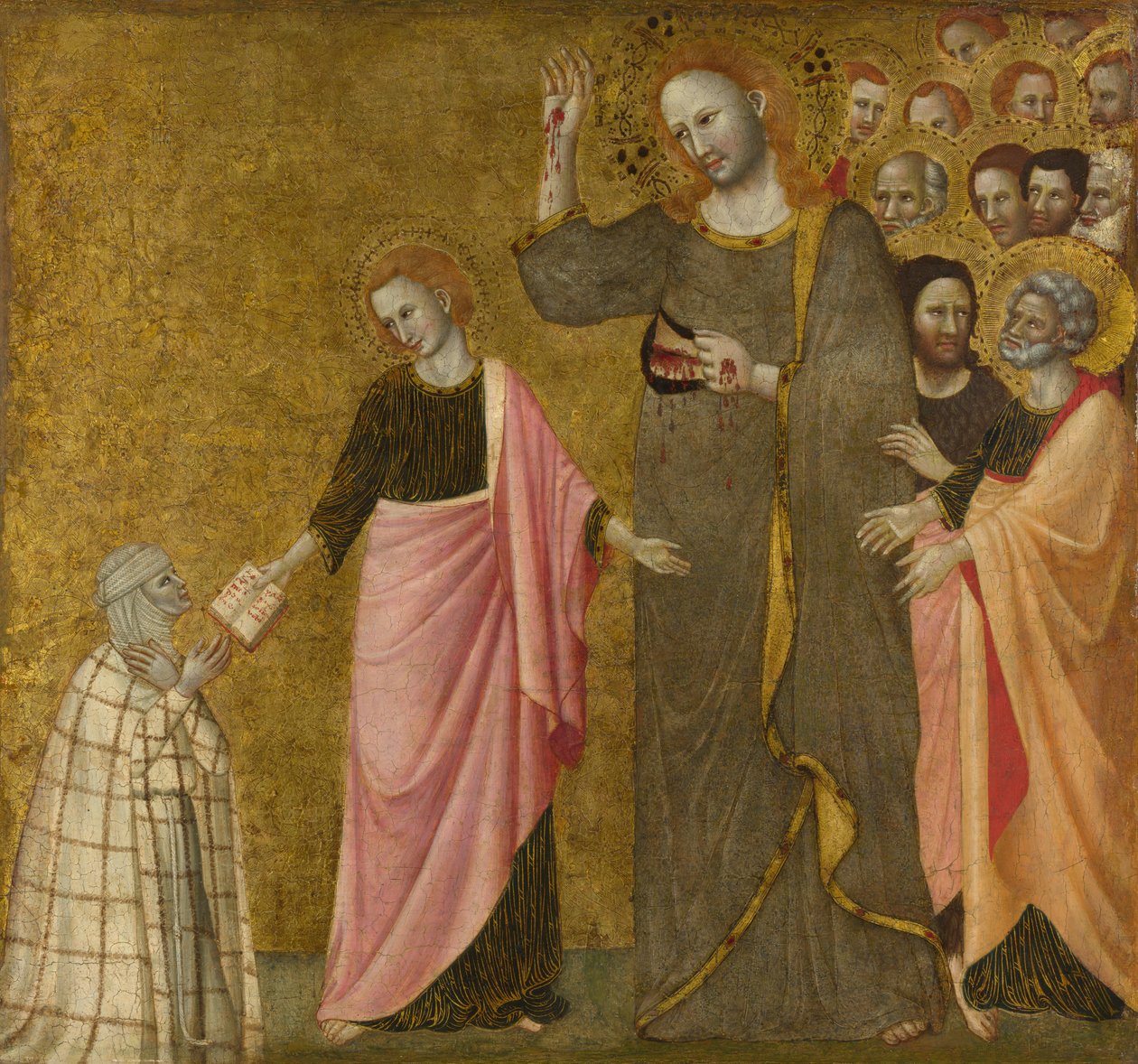 ""Riminin Pyhän Claren (1282-1326) visio"" Francesco da Riminin maalaus (aktiivinen noin 1333-1348) noin 1340 Lontoon kansallisgalleria tekijältä Master of the Blessed Clare of Rimini