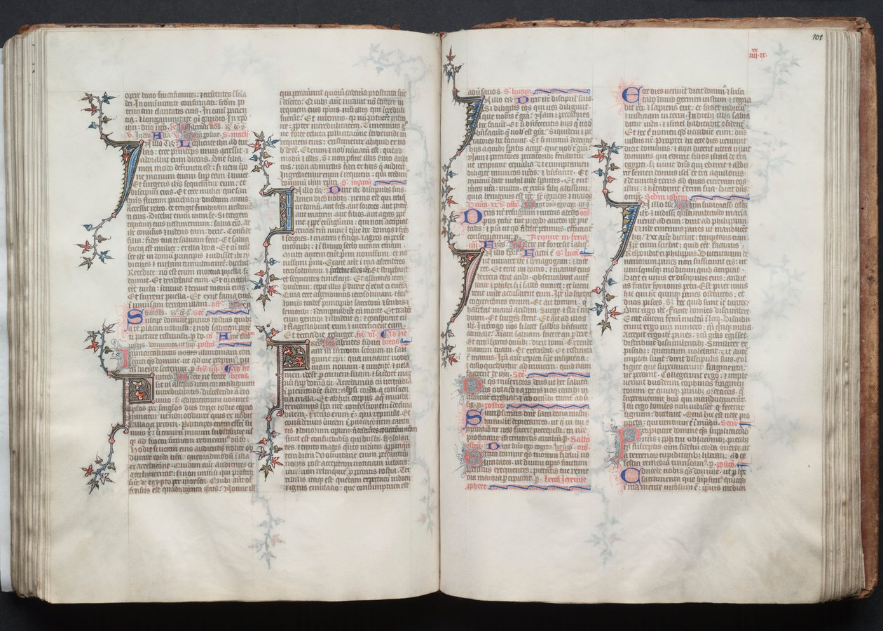 Gothan messali: Fol. 101r, teksti, c. 1375. tekijältä Master of the Boqueteaux
