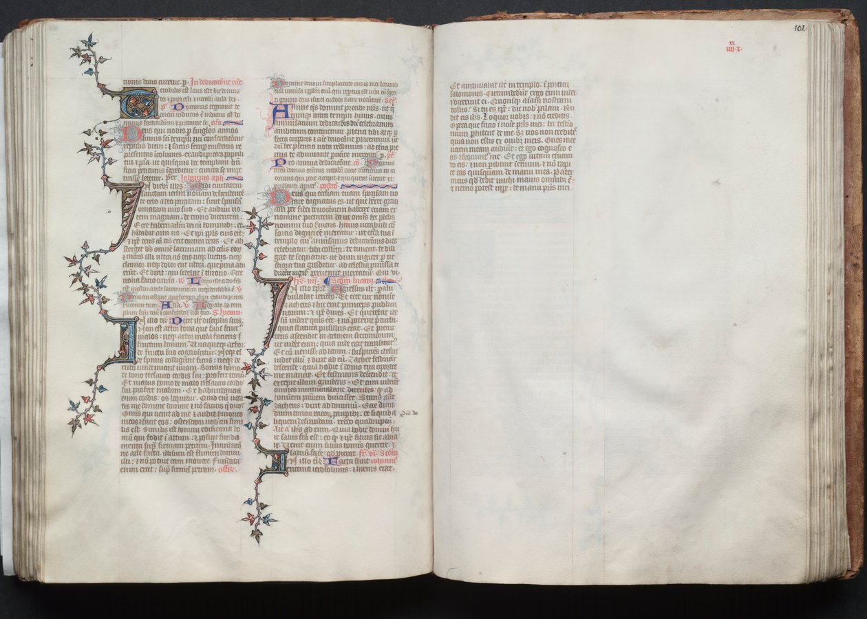 Gothan messali: Fol. 101v, teksti, c. 1375. tekijältä Master of the Boqueteaux